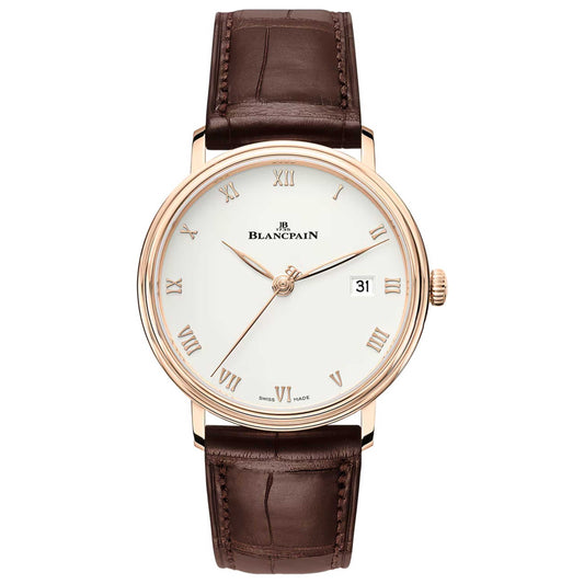 Front view of Blancpain Villeret Ultraplate Men's Watch 6224-3642-55B