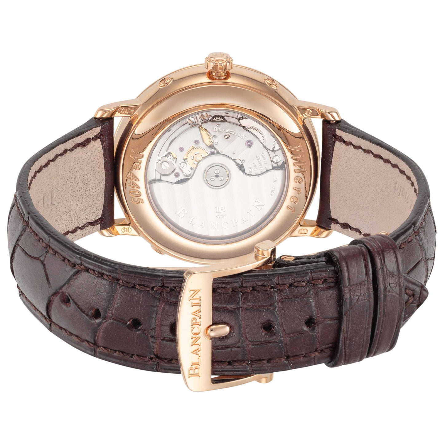 Back view of Blancpain Villeret Men's Automatic Watch 6263-3642-55B