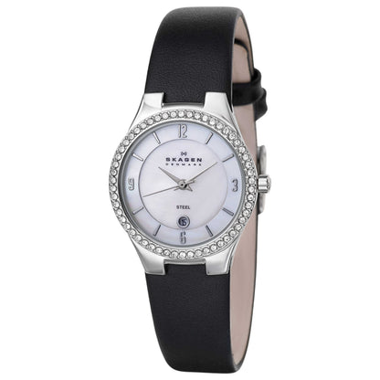 Front view of Skagen Leather Women's Japanese Quartz (Battery-Powered) Watch 630SSLB1