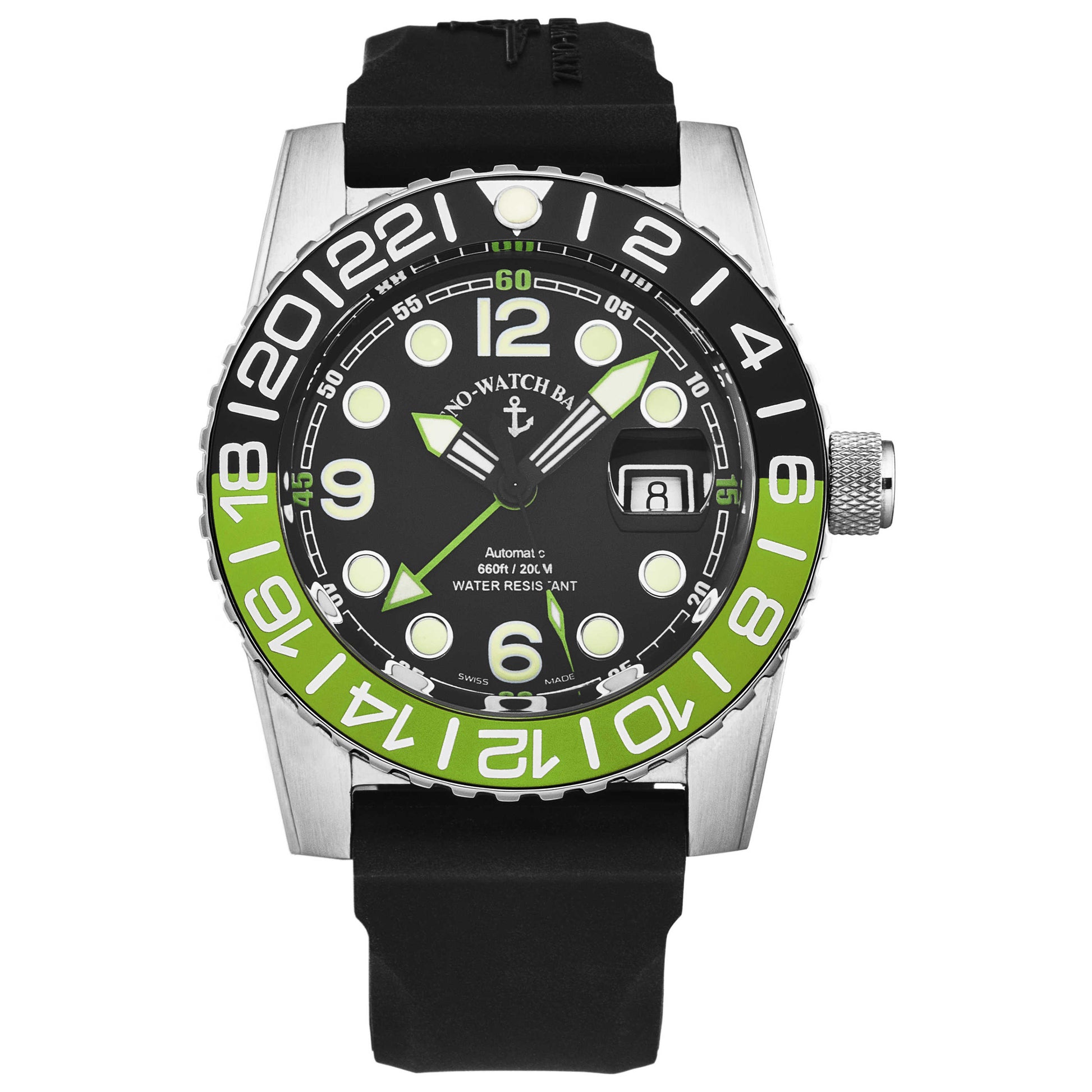 Front view of Zeno Airplane Diver Men's Automatic Watch 6349GMT-3-A1-8