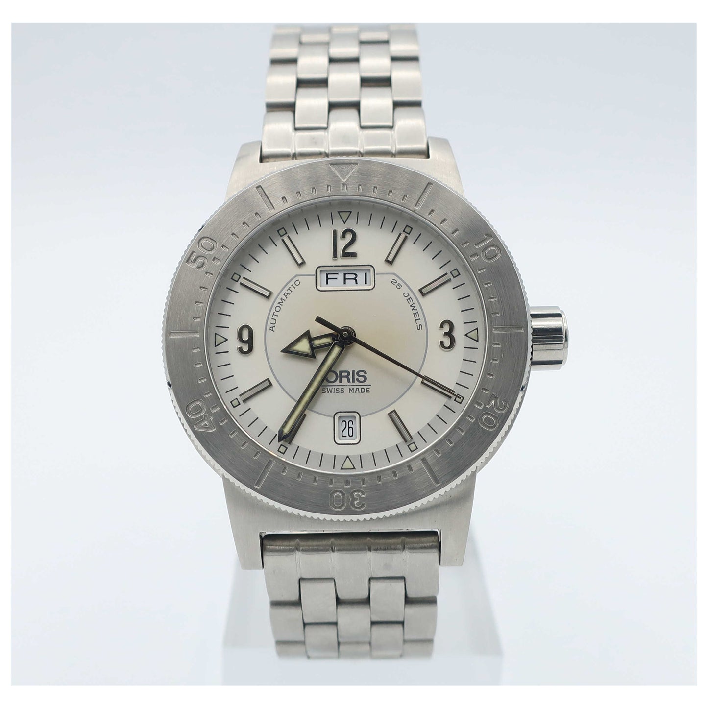 Front view of Oris Classic Men's Automatic Watch 635-7514-4161MB-SDVB