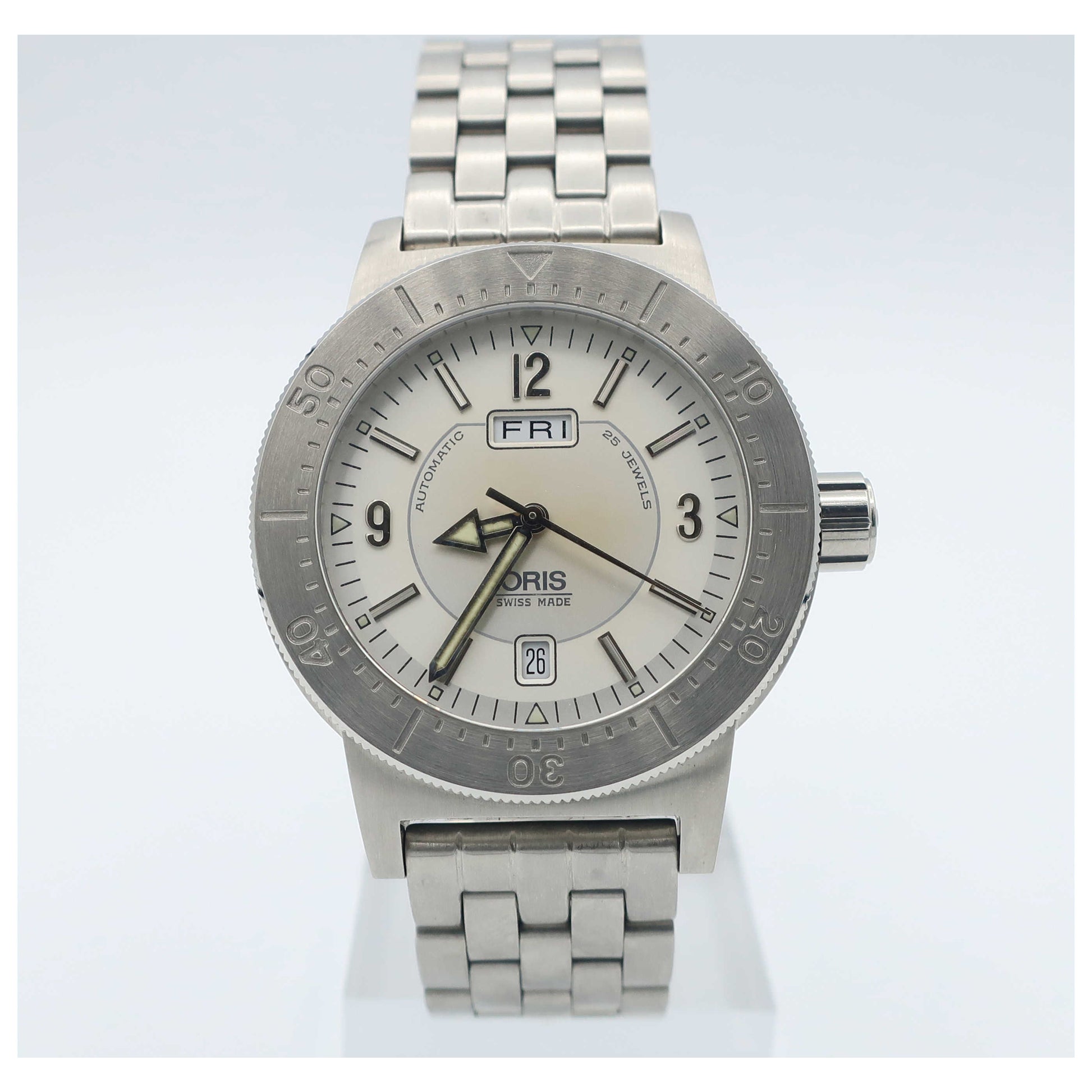 Front view of Oris Classic Men's Automatic Watch 635-7514-4161MB-SDVB