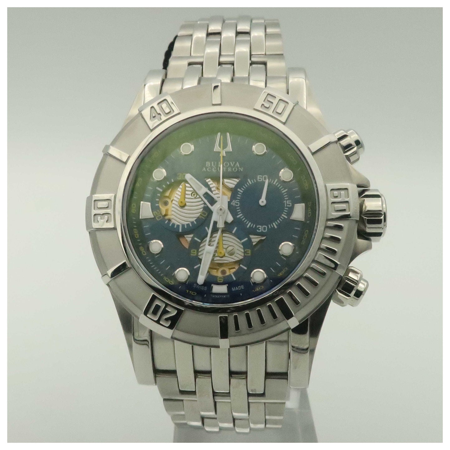 Front view of Bulova Accutron Kirkwood Men's Swiss Quartz (Battery-Powered) Watch 63A114-PO