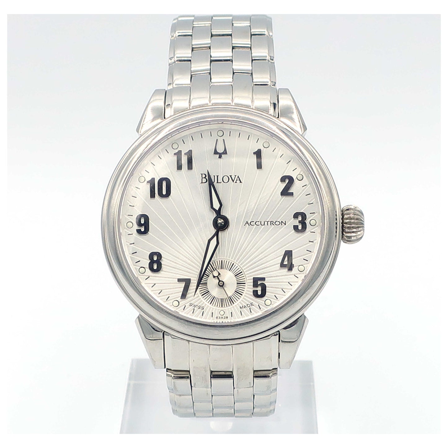 Front view of Bulova Accutron Gemini Men's Manual-Wind Watch 63A28-SDB