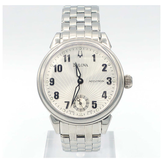 Front view of Bulova Accutron Gemini Men's Manual-Wind Watch 63A28-SDB