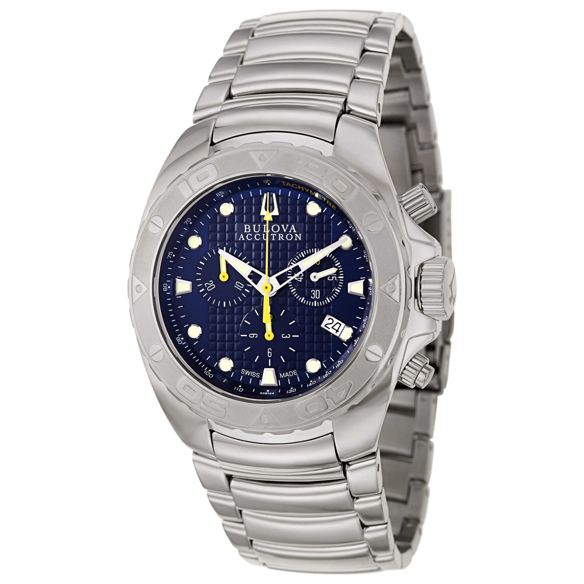 Front view of Bulova Accutron Curacao Men's Swiss Quartz (Battery-Powered) Watch 63B144