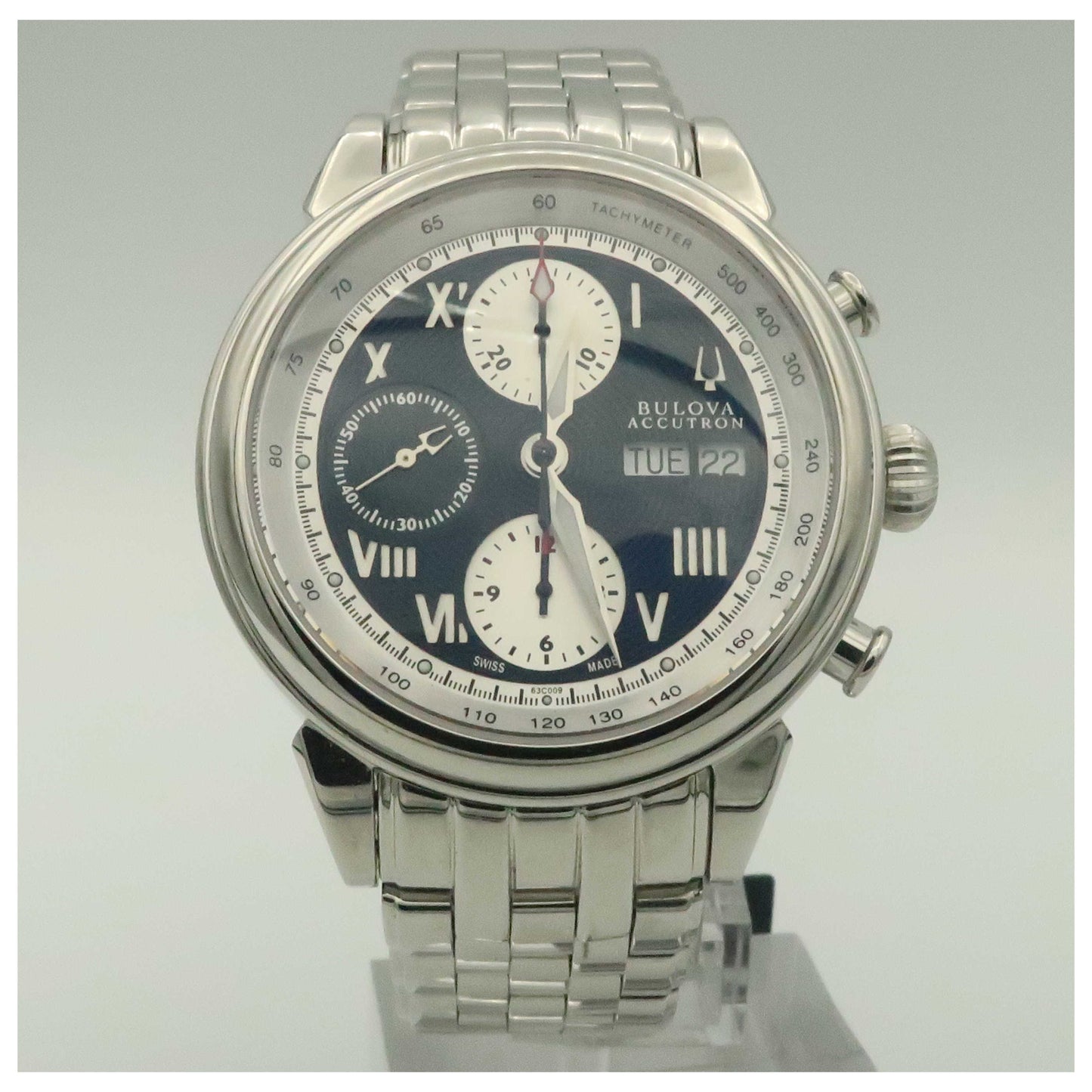 Front view of Bulova Accutron Gemini Men's Automatic Watch 63C009-PO