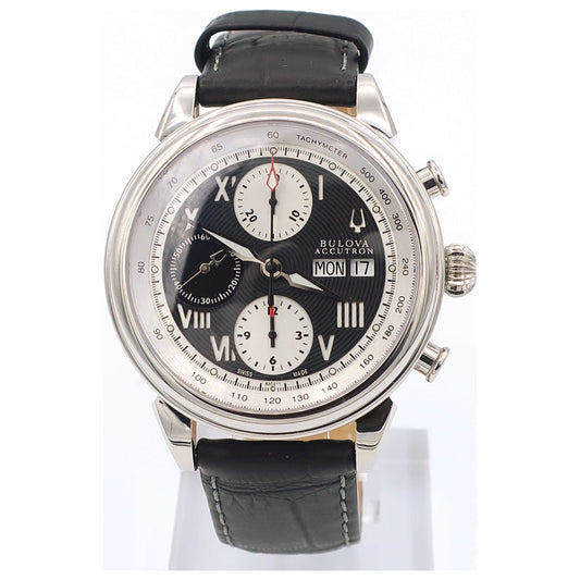 Front view of Bulova Accutron Gemini Men's Automatic Watch 63C011-SDB