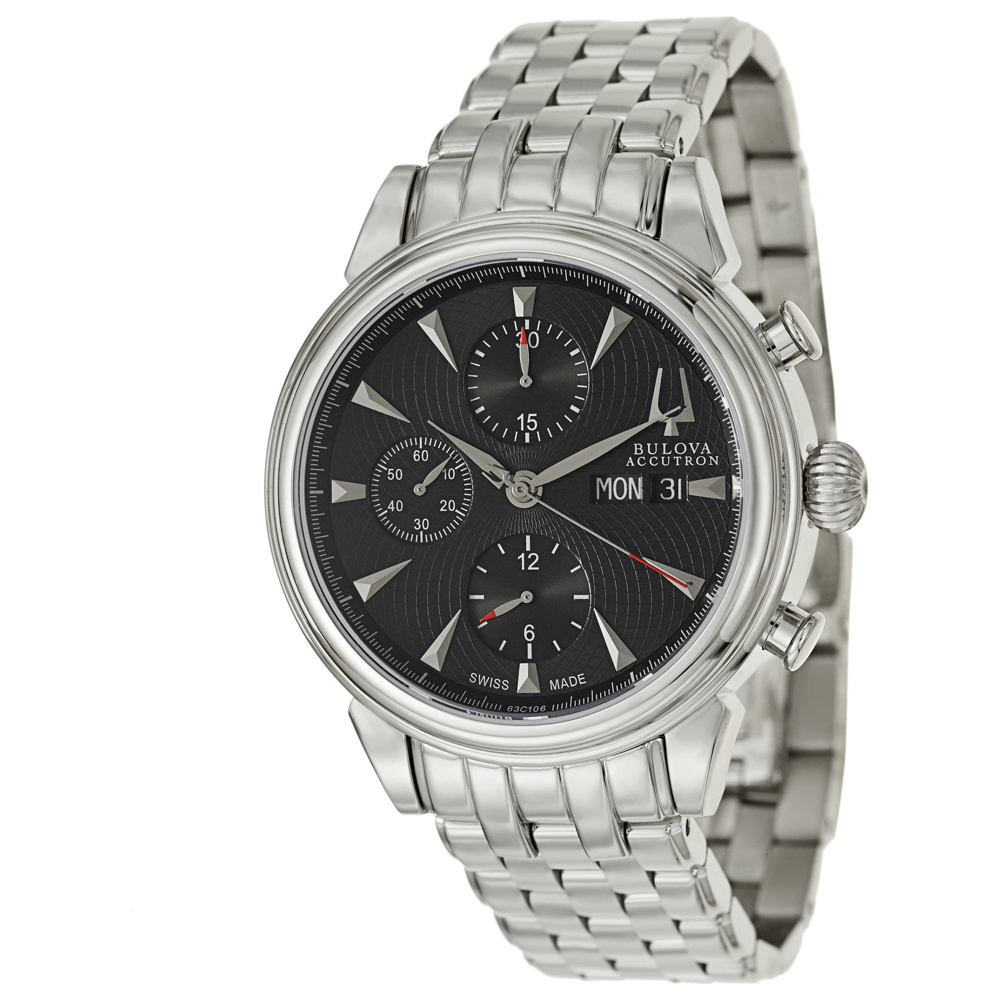 Front view of Bulova Accutron Gemini Men's Automatic Watch 63C106