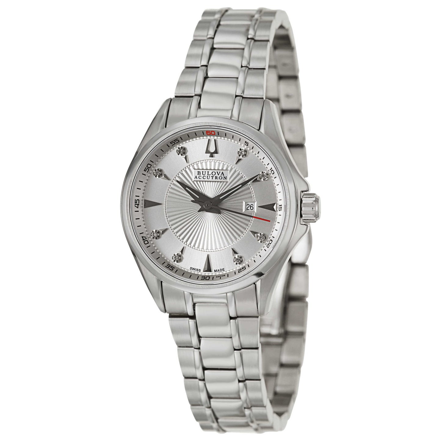 Front view of Bulova Accutron Brussels Women's Swiss Quartz (Battery-Powered) Watch 63P106