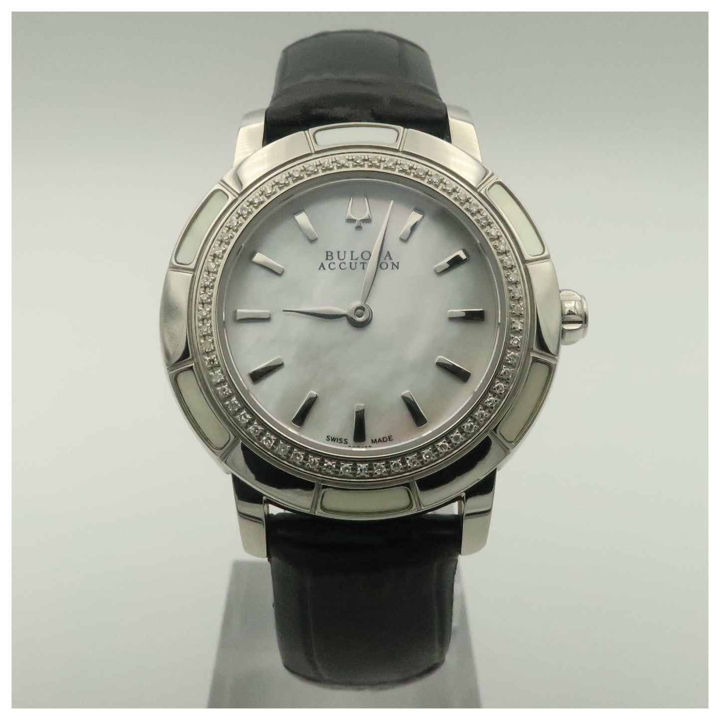 Front view of Bulova Accutron Pemberton Women's Swiss Quartz (Battery-Powered) Watch 63R137-PO