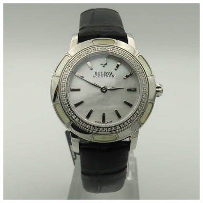 Front view of Bulova Accutron Pemberton Women's Swiss Quartz (Battery-Powered) Watch 63R137-SDV