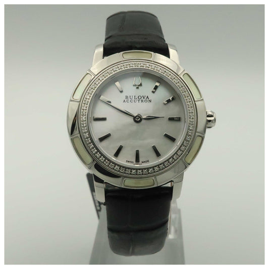 Front view of Bulova Accutron Pemberton Women's Swiss Quartz (Battery-Powered) Watch 63R137-SDV