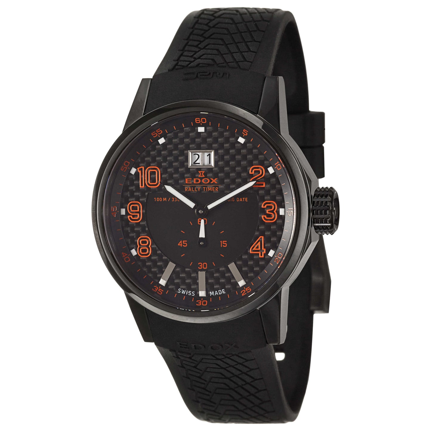 Front view of Edox WRC Men's Swiss Quartz (Battery-Powered) Watch 64008-37N-NOR