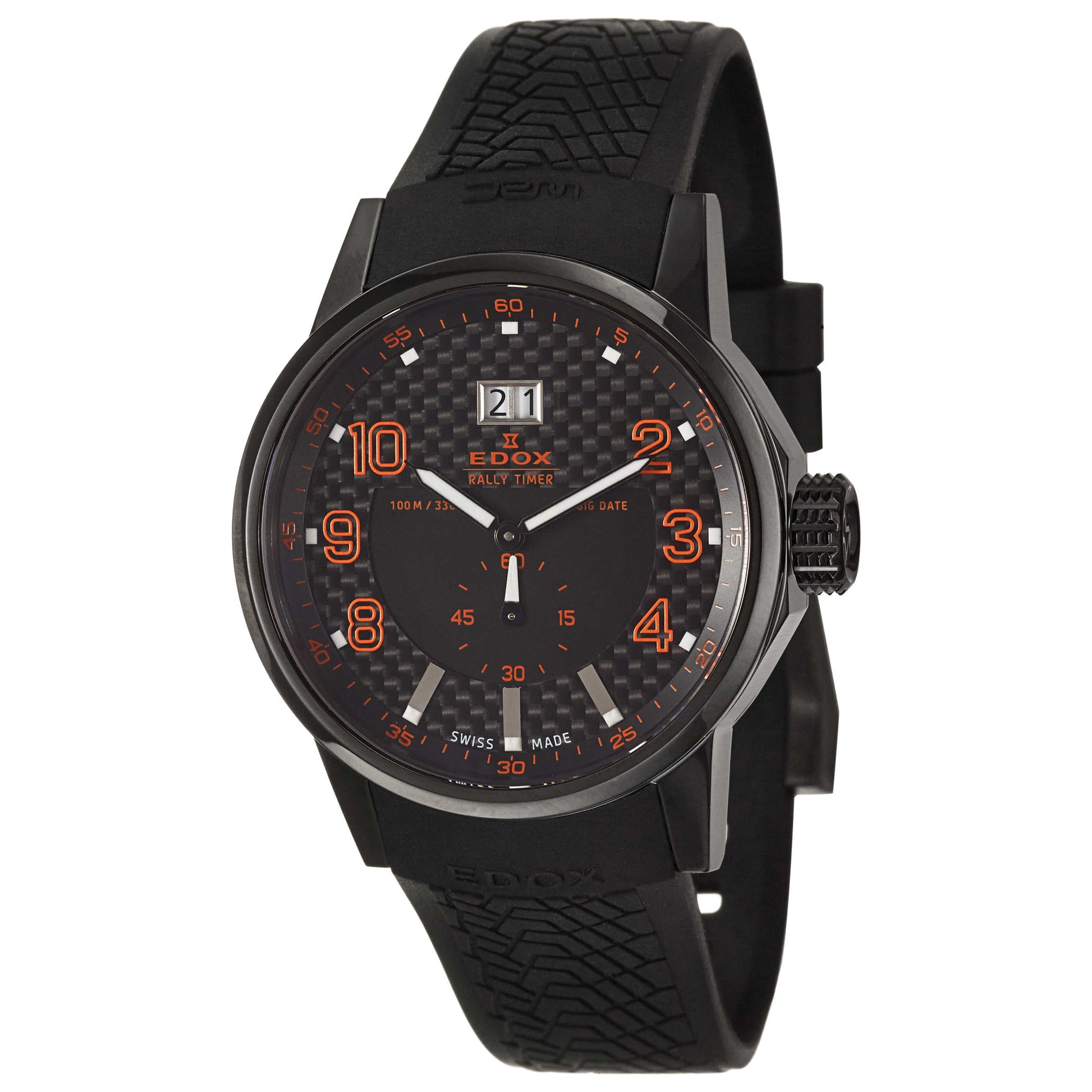 Front view of Edox WRC Men's Swiss Quartz (Battery-Powered) Watch 64008-37N-NOR