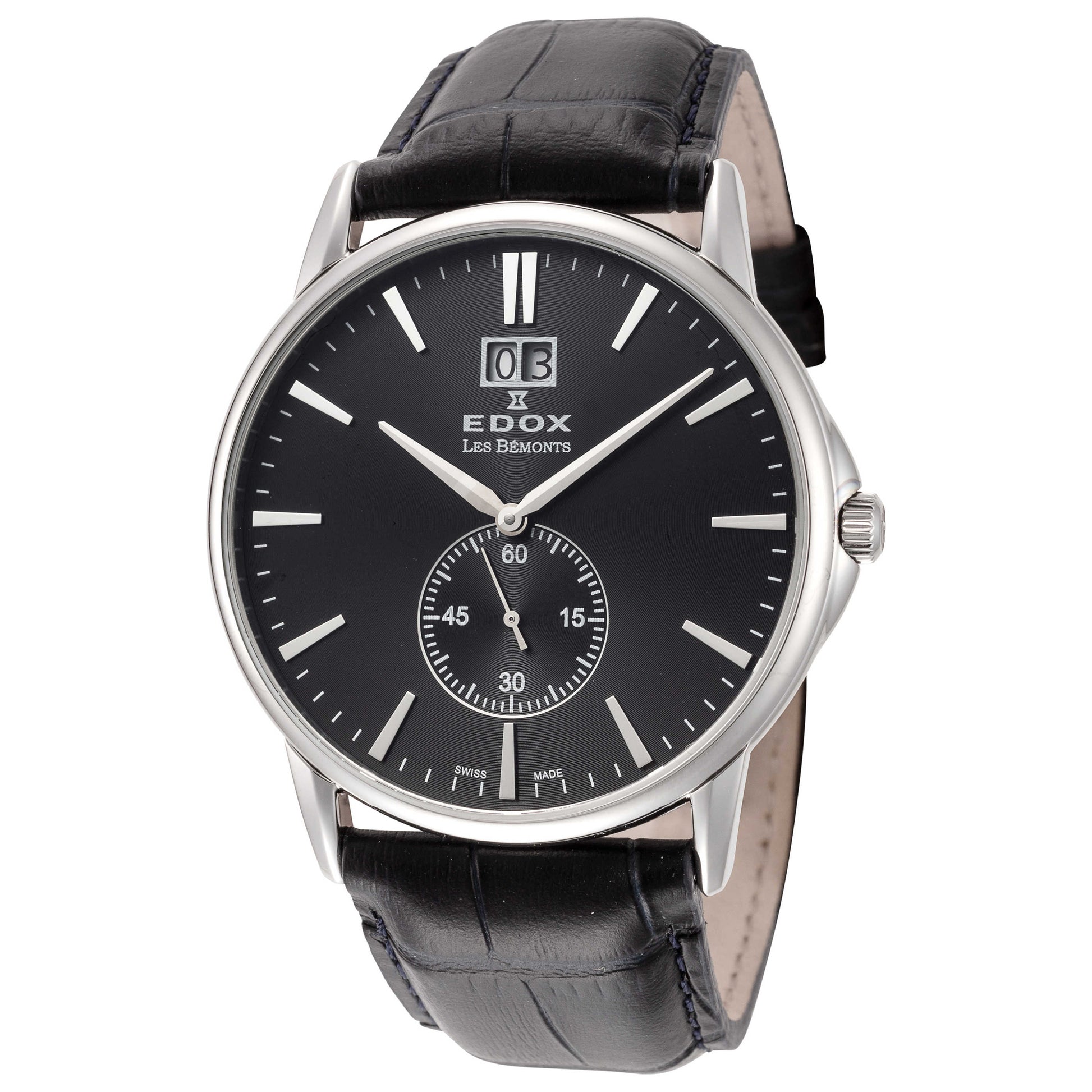 Front view of Edox Les Bemonts Men's Quartz Watch 64012-3-NIN