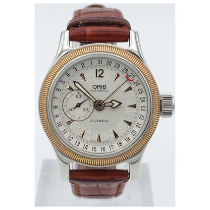 Front view of Oris Big Crown Comandante Midsize Women's Automatic Watch 644-7487-43-61-LS-PO