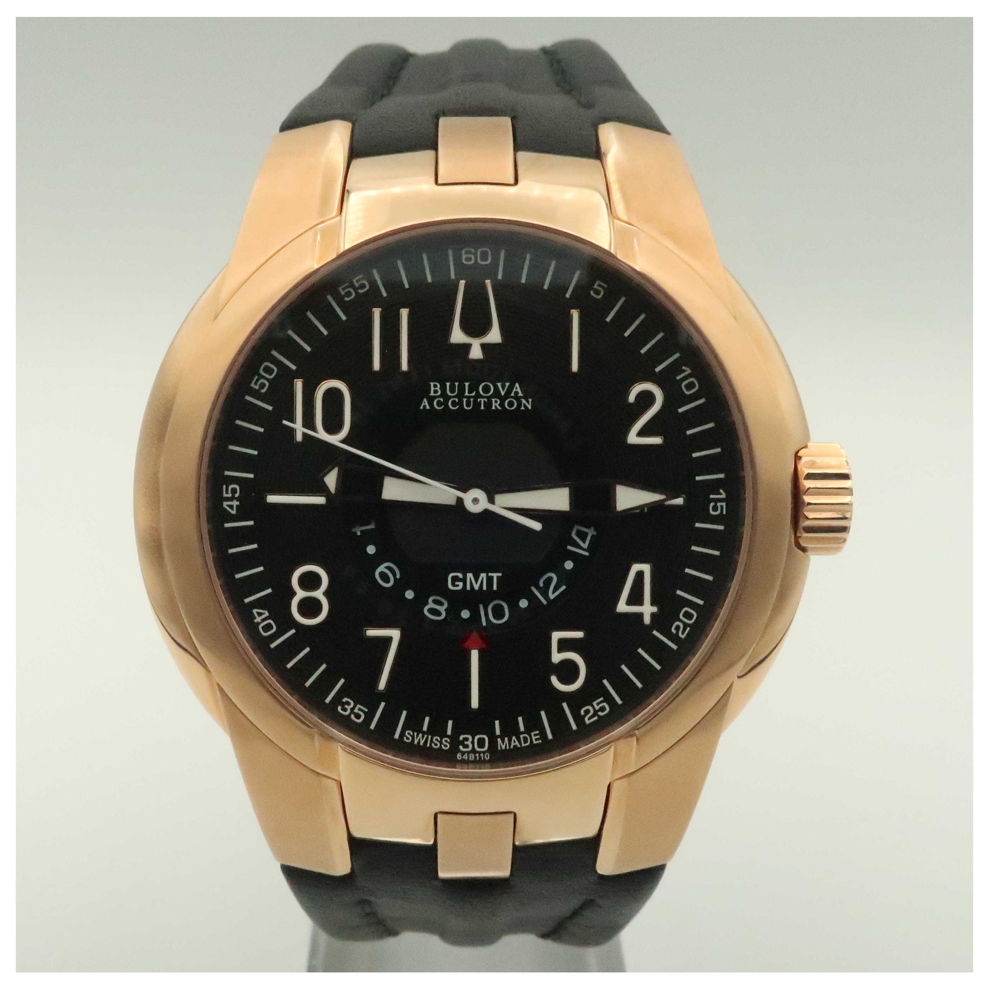 Front view of Bulova Accutron Eagle Pilot Men's Swiss Quartz (Battery-Powered) Watch 64B110-PO