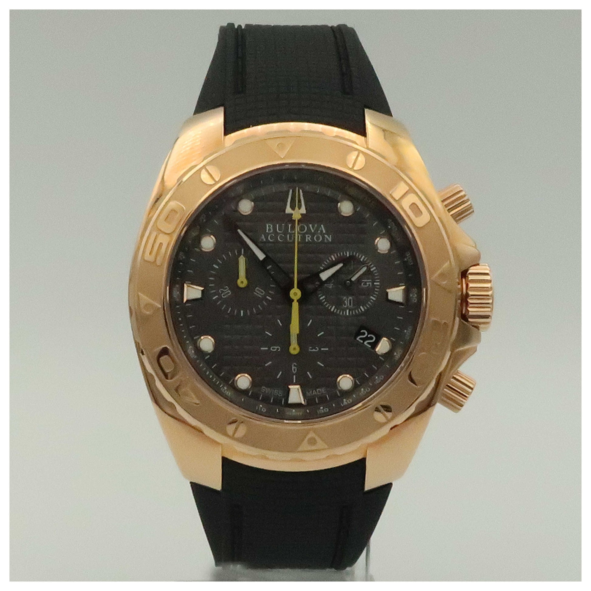 Front view of Bulova Accutron Curacao Men's Swiss Quartz (Battery-Powered) Watch 64B113-PO