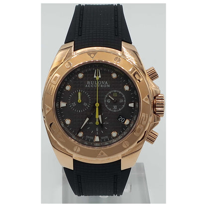 Front view of Bulova Accutron Curacao Men's Swiss Quartz (Battery-Powered) Watch 64B113-SDB