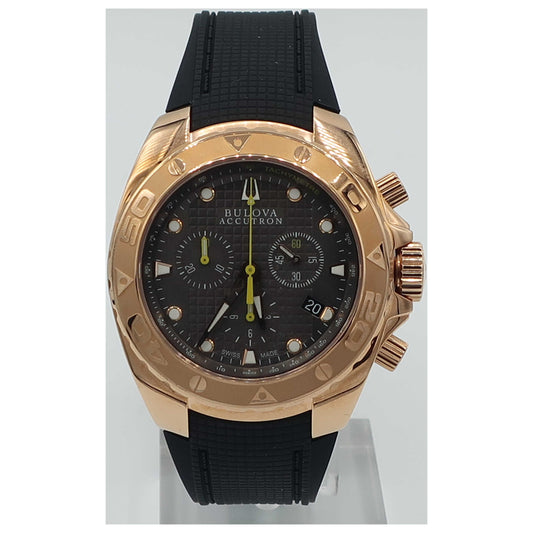 Front view of Bulova Accutron Curacao Men's Swiss Quartz (Battery-Powered) Watch 64B113-SDB