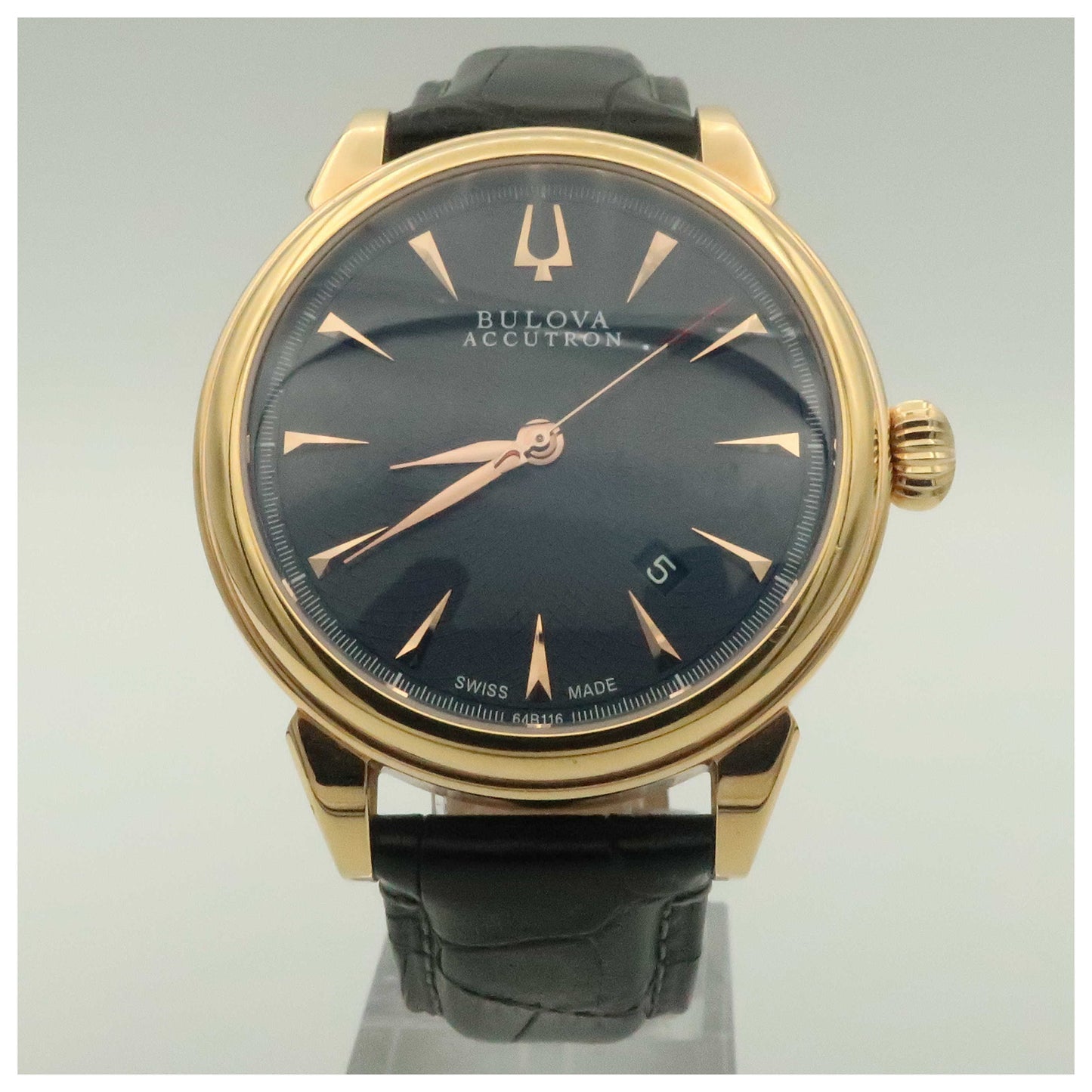 Front view of Bulova Accutron Gemini Men's Automatic Watch 64B116-SDB