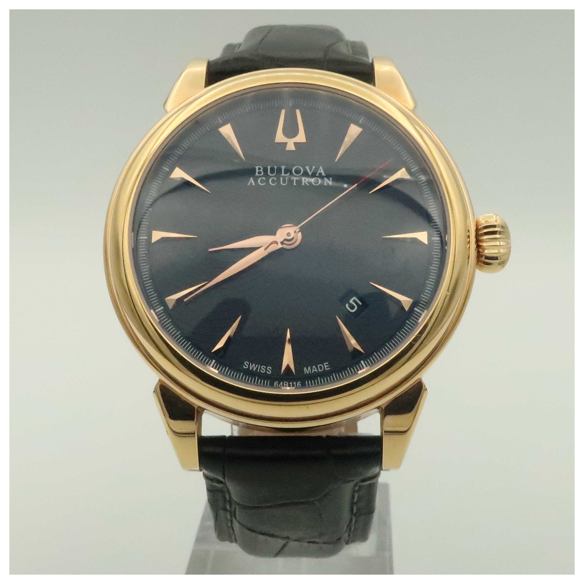 Front view of Bulova Accutron Gemini Men's Automatic Watch 64B116-SDB