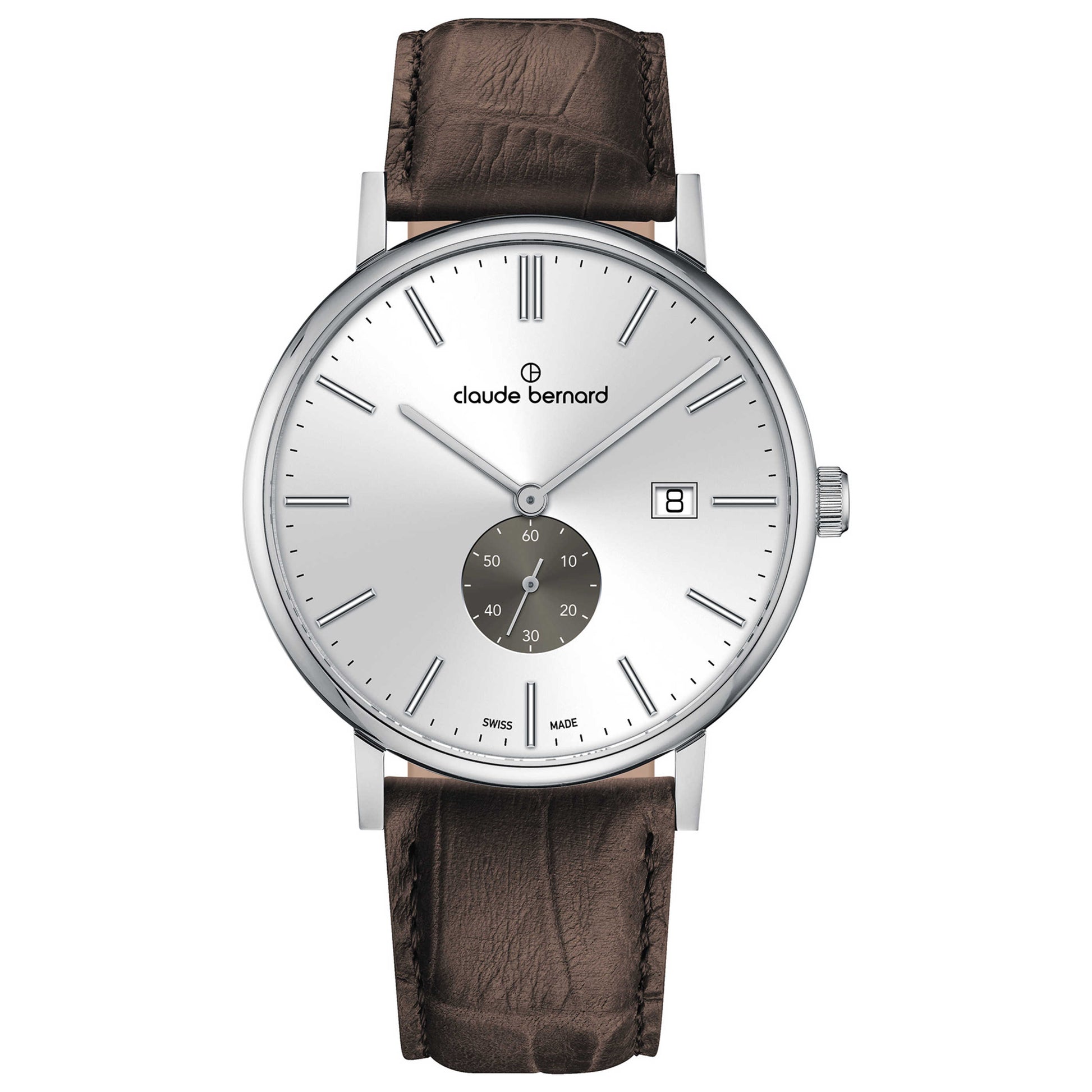 Front view of Claude Bernard Slim Line Men's Quartz Watch 65004-3-AING