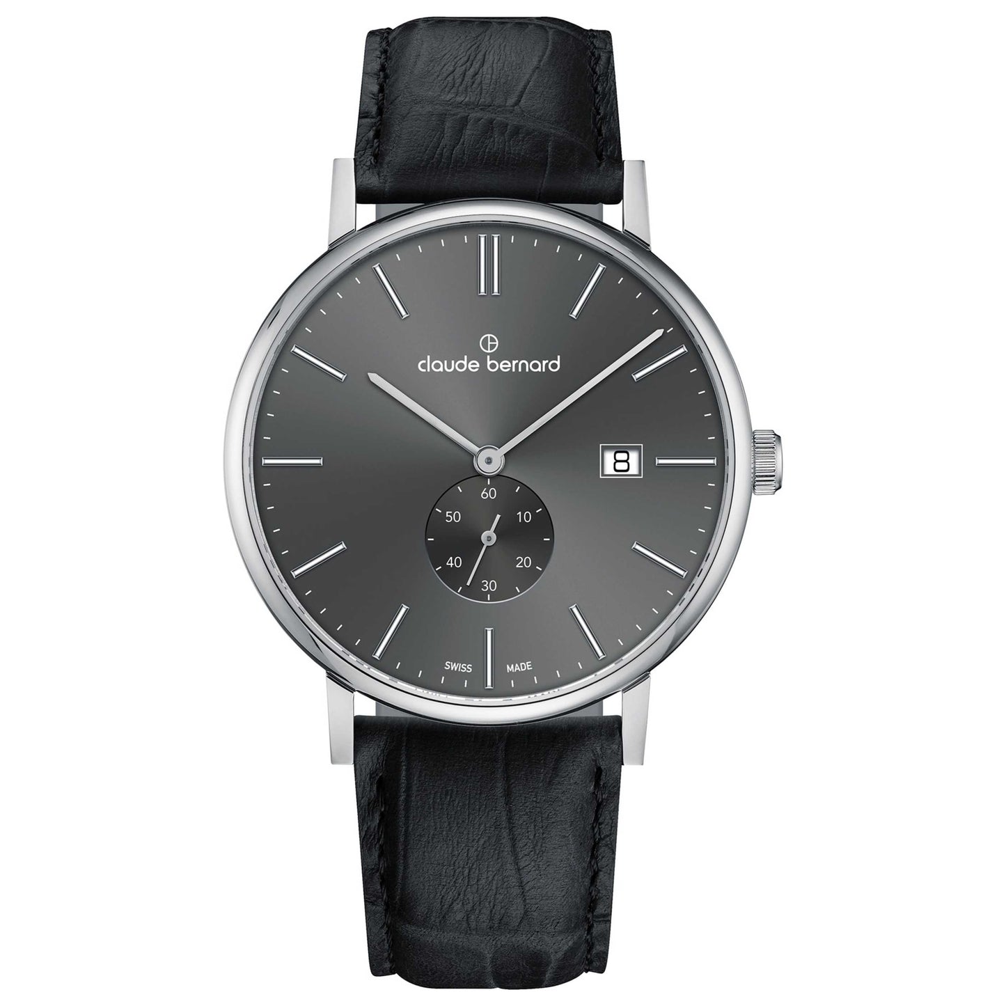 Front view of Claude Bernard Slim Line Men's Quartz Watch 65004-3-GING