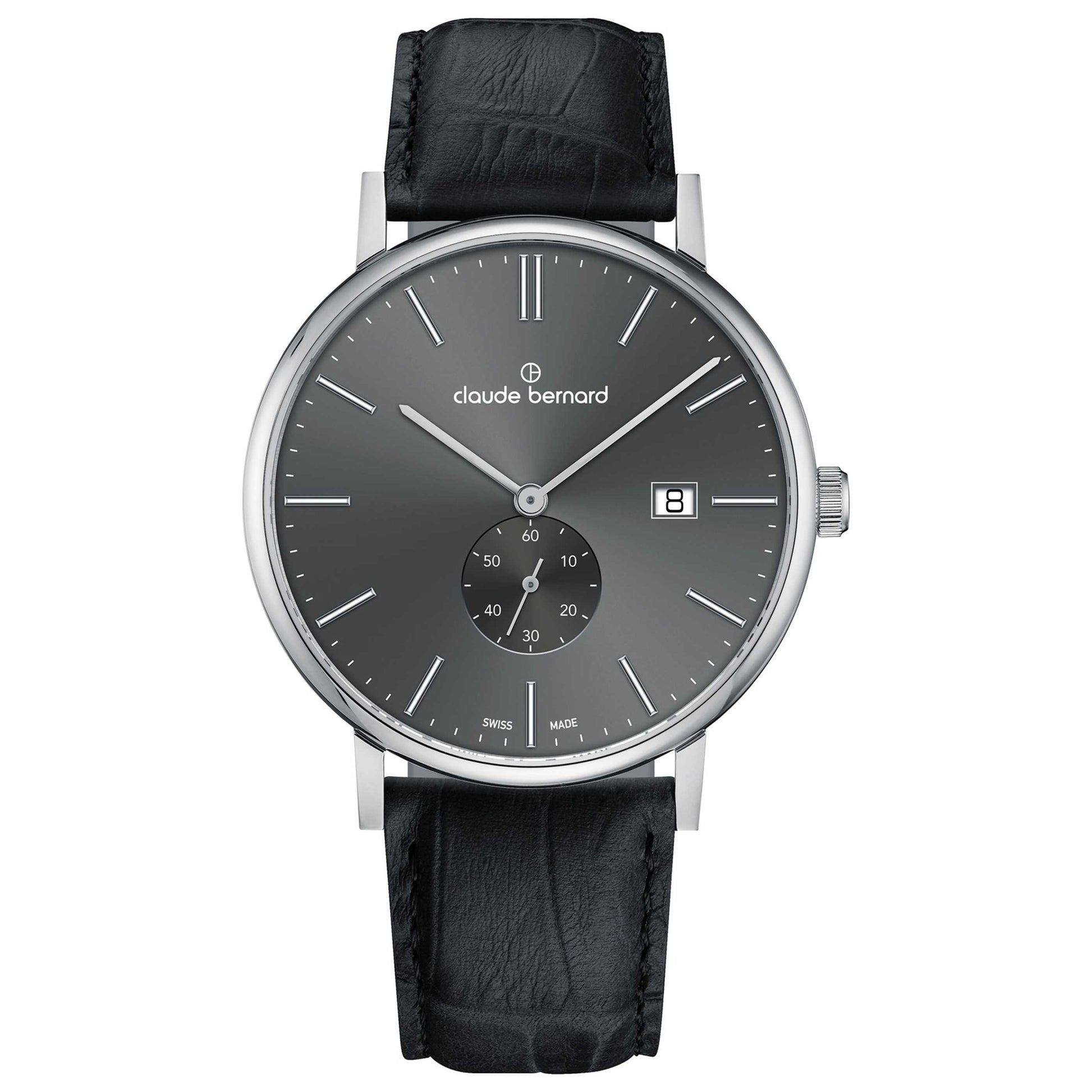 Front view of Claude Bernard Slim Line Men's Quartz Watch 65004-3-GING