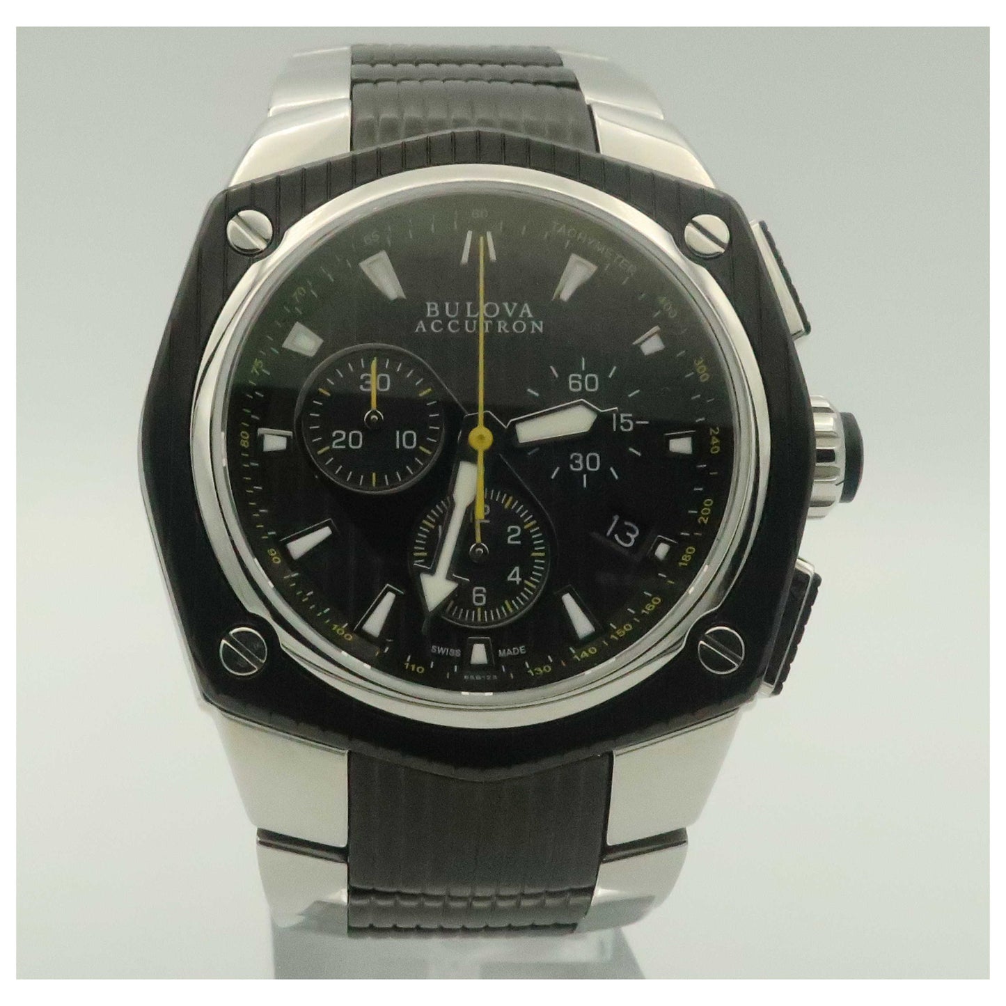 Front view of Bulova Accutron Corvara Men's Swiss Quartz (Battery-Powered) Watch 65B123-PO