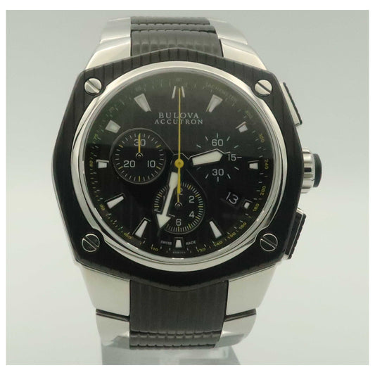 Front view of Bulova Accutron Corvara Men's Swiss Quartz (Battery-Powered) Watch 65B123-PO