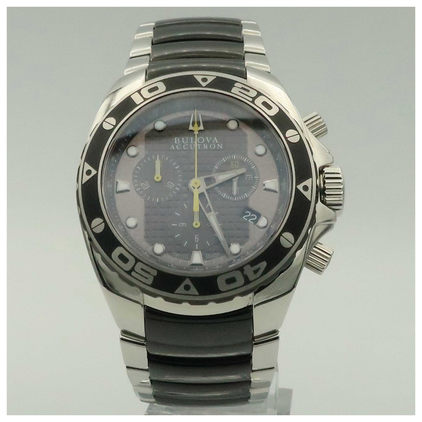 Front view of Bulova Accutron Curacao Men's Swiss Quartz (Battery-Powered) Watch 65B138-PO