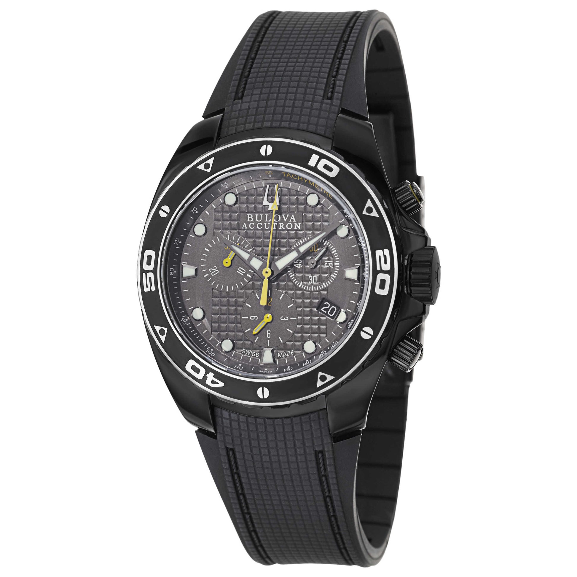 Front view of Bulova Accutron Curacao Men's Swiss Quartz (Battery-Powered) Watch 65B139