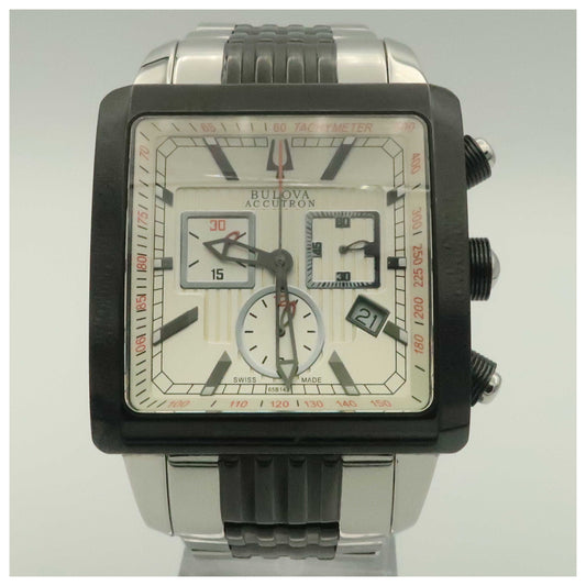 Front view of Bulova Accutron Masella Men's Swiss Quartz (Battery-Powered) Watch 65B143-PO2