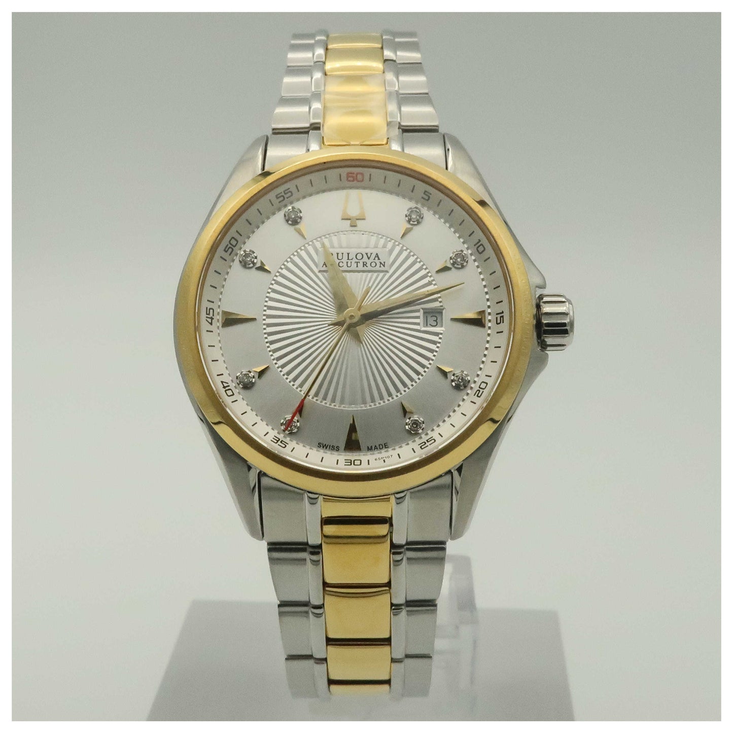 Front view of Bulova Accutron Brussels Women's Swiss Quartz (Battery-Powered) Watch 65P107-PO