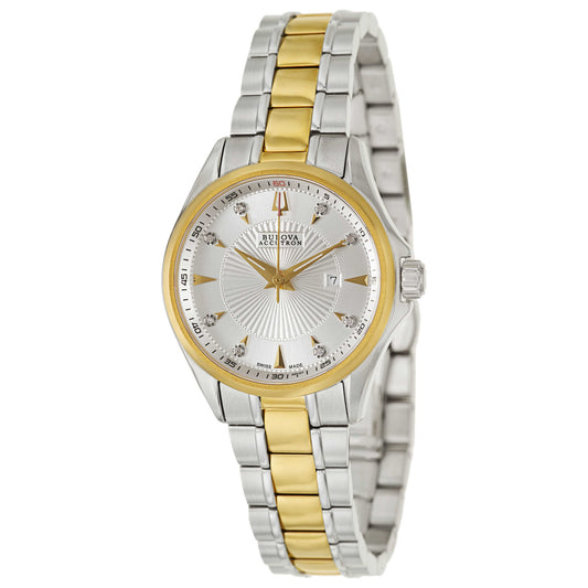 Front view of Bulova Accutron Brussels Women's Swiss Quartz (Battery-Powered) Watch 65P107