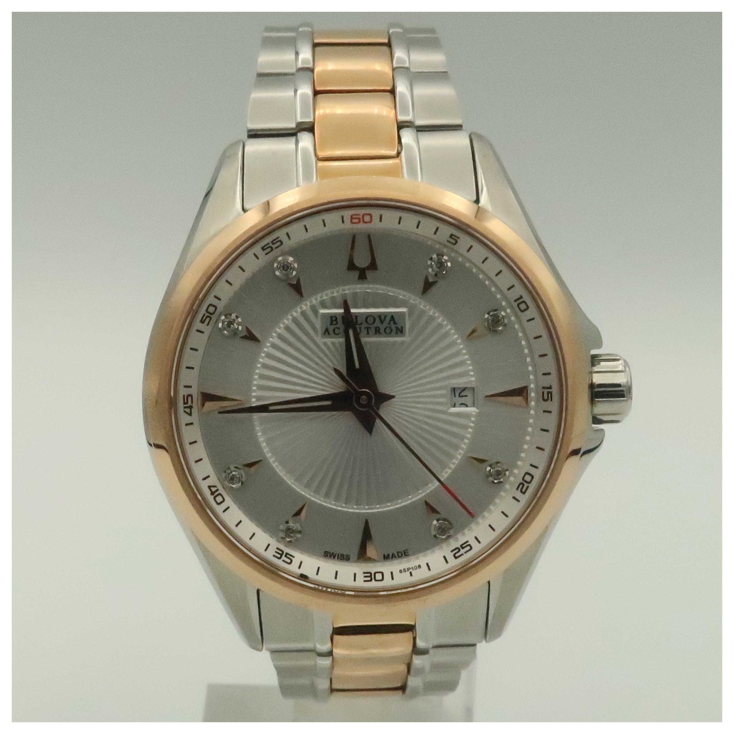 Front view of Bulova Accutron Brussels Women's Swiss Quartz (Battery-Powered) Watch 65P108-PO