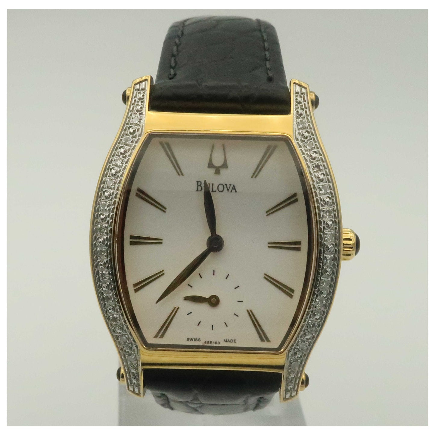 Front view of Bulova Diamonds Women's Swiss Quartz (Battery-Powered) Watch 65R100-PO