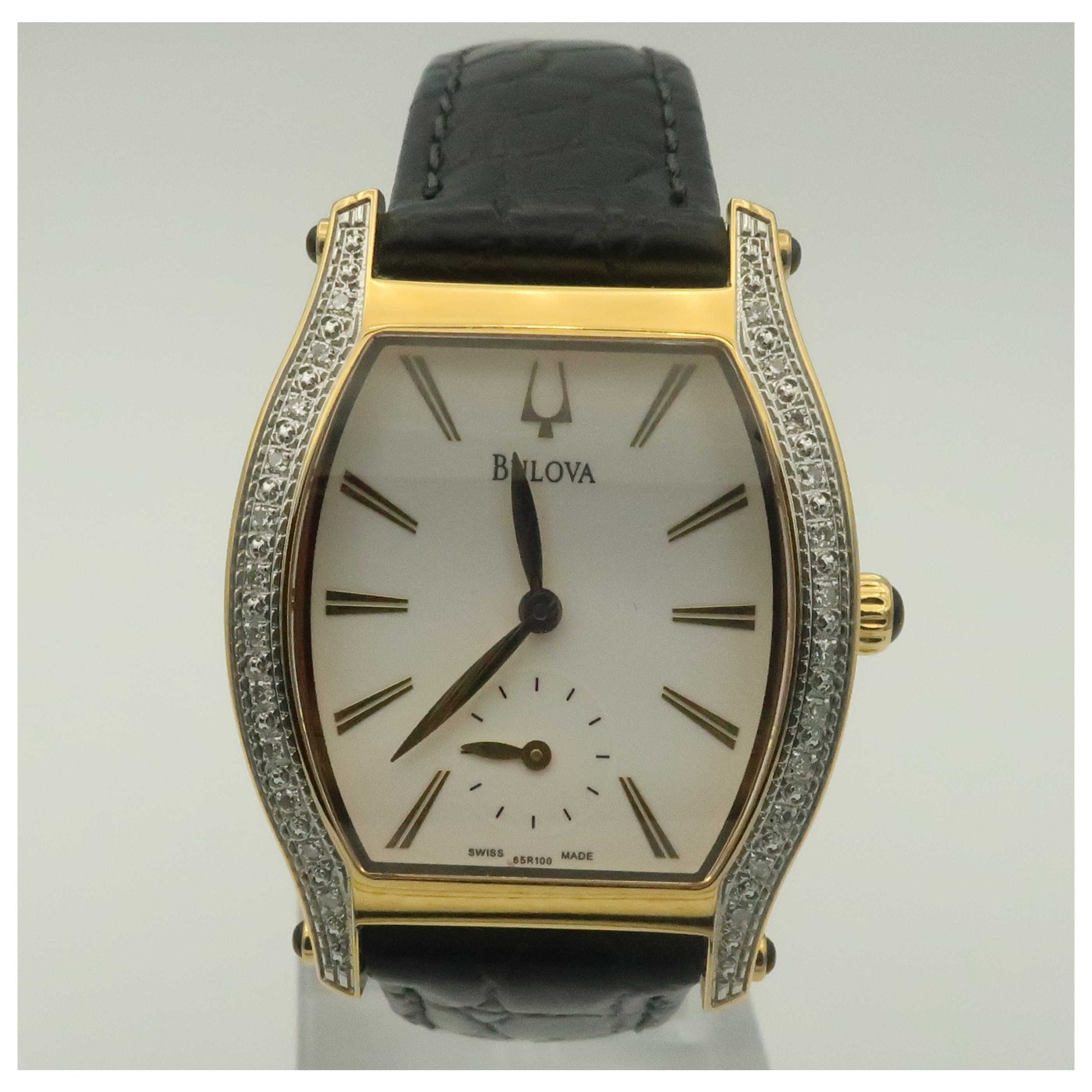 Front view of Bulova Diamonds Women's Swiss Quartz (Battery-Powered) Watch 65R100-PO