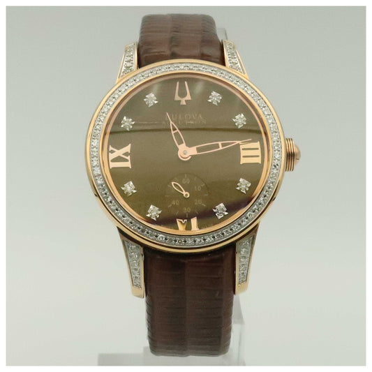 Front view of Bulova Accutron Masella Women's Swiss Quartz (Battery-Powered) Watch 65R142-PO