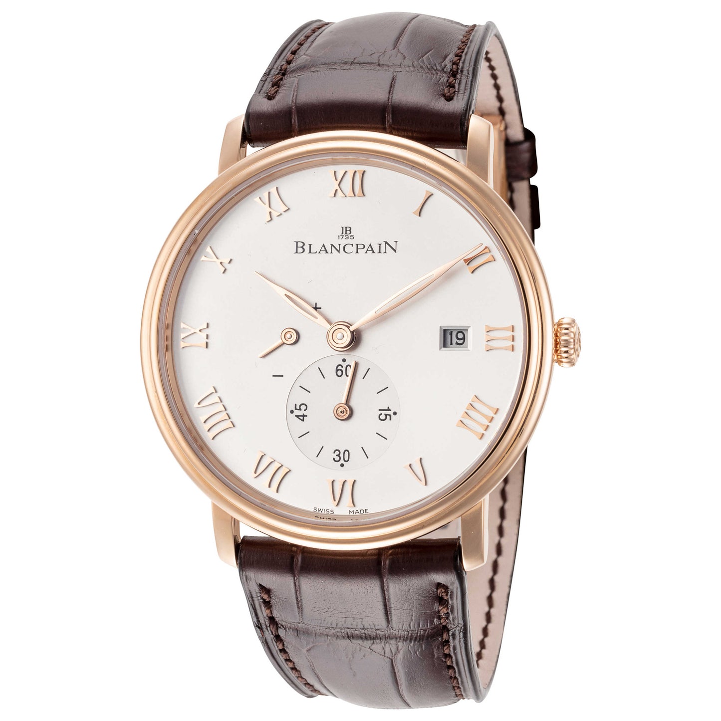 Front view of Blancpain Villeret Men's Manual-Wind Watch 6606-3642-55B