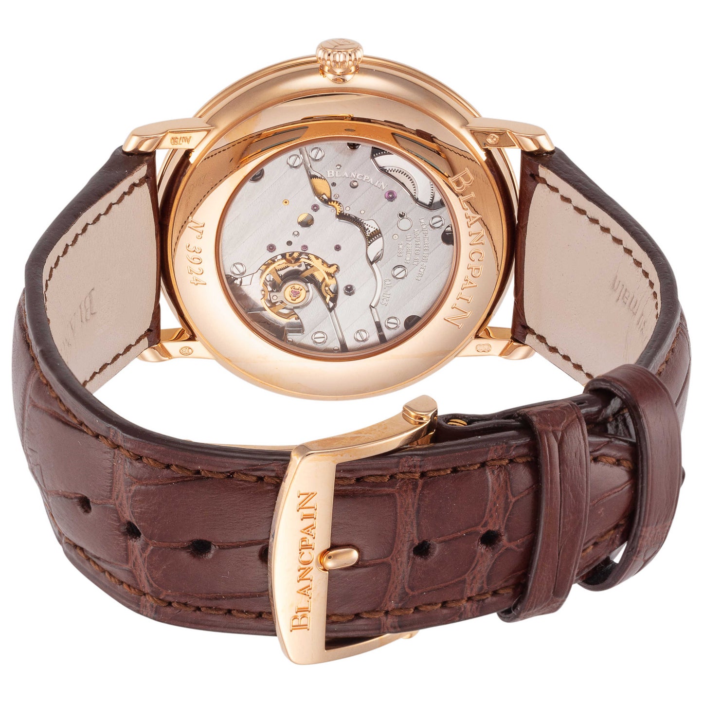 Back view of Blancpain Villeret Ultraplate Men's Manual-Wind Watch 6606A-3642-55B