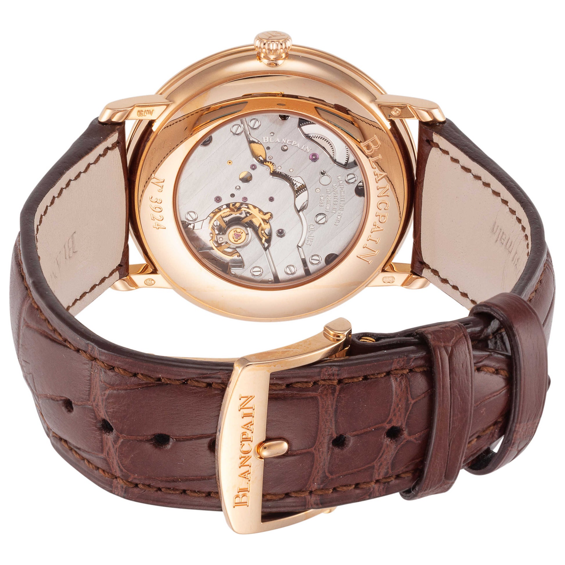 Back view of Blancpain Villeret Ultraplate Men's Manual-Wind Watch 6606A-3642-55B