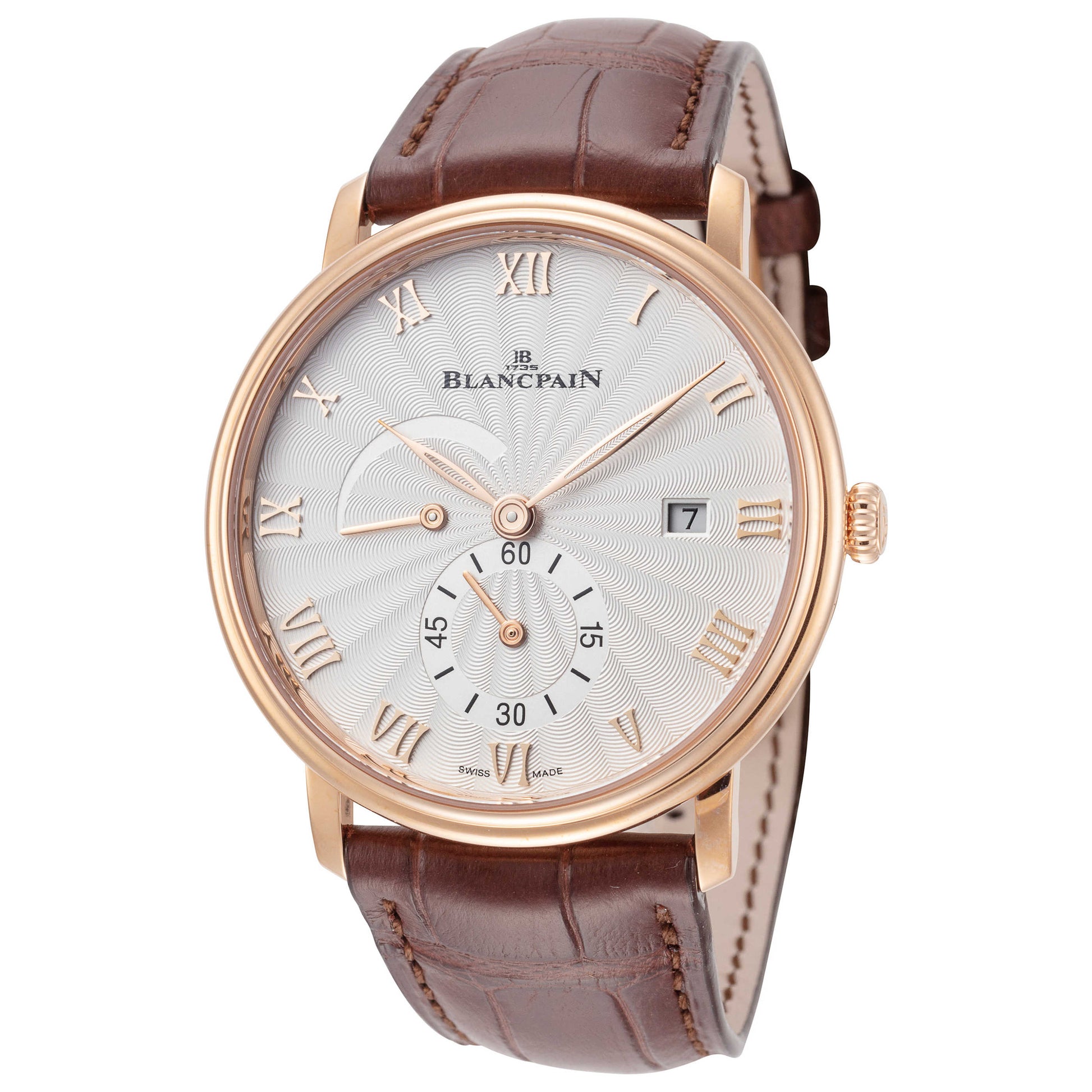 Front view of Blancpain Villeret Ultraplate Men's Manual-Wind Watch 6606A-3642-55B