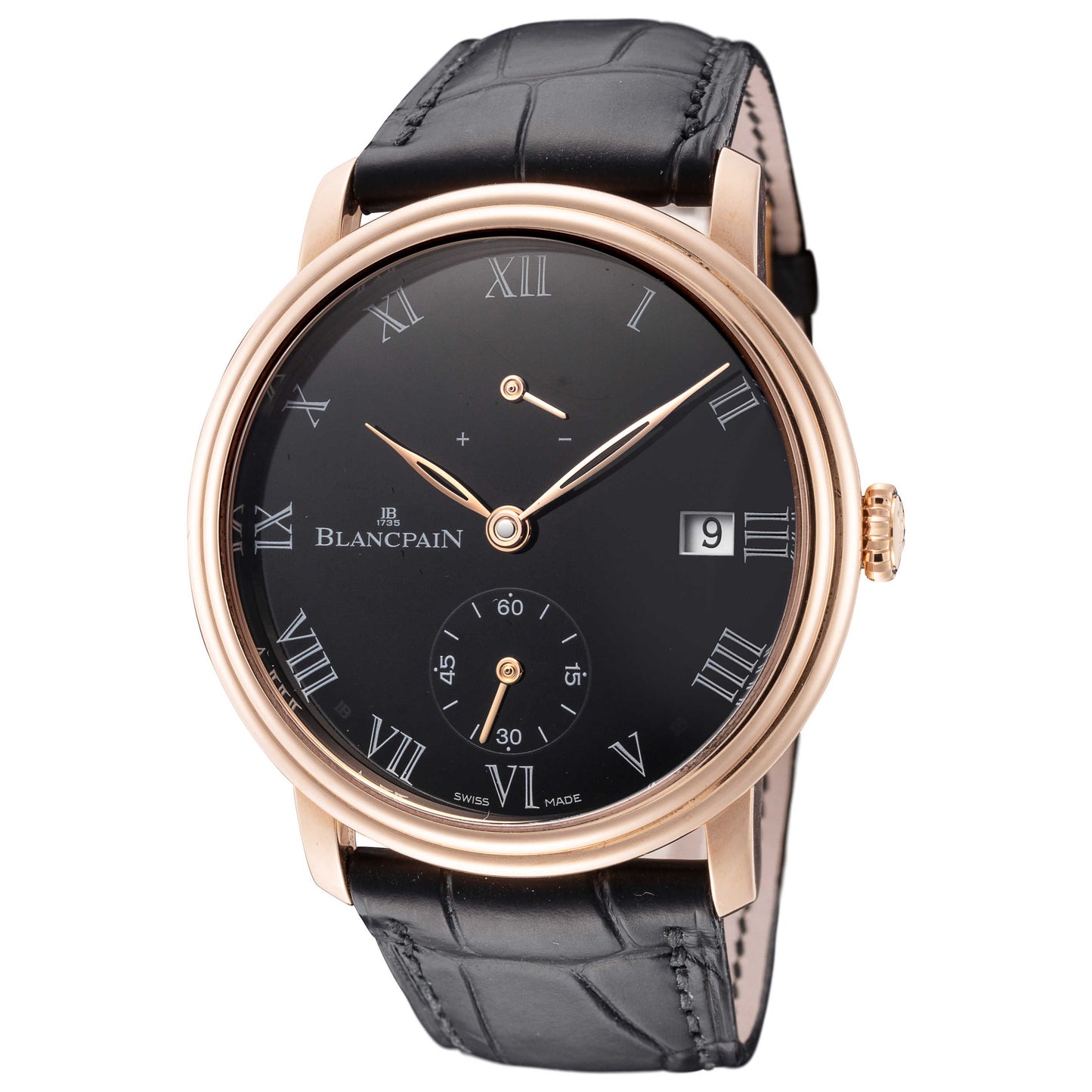 Front view of Blancpain Villeret Men's Manual-Wind Watch 6614-3637-55B