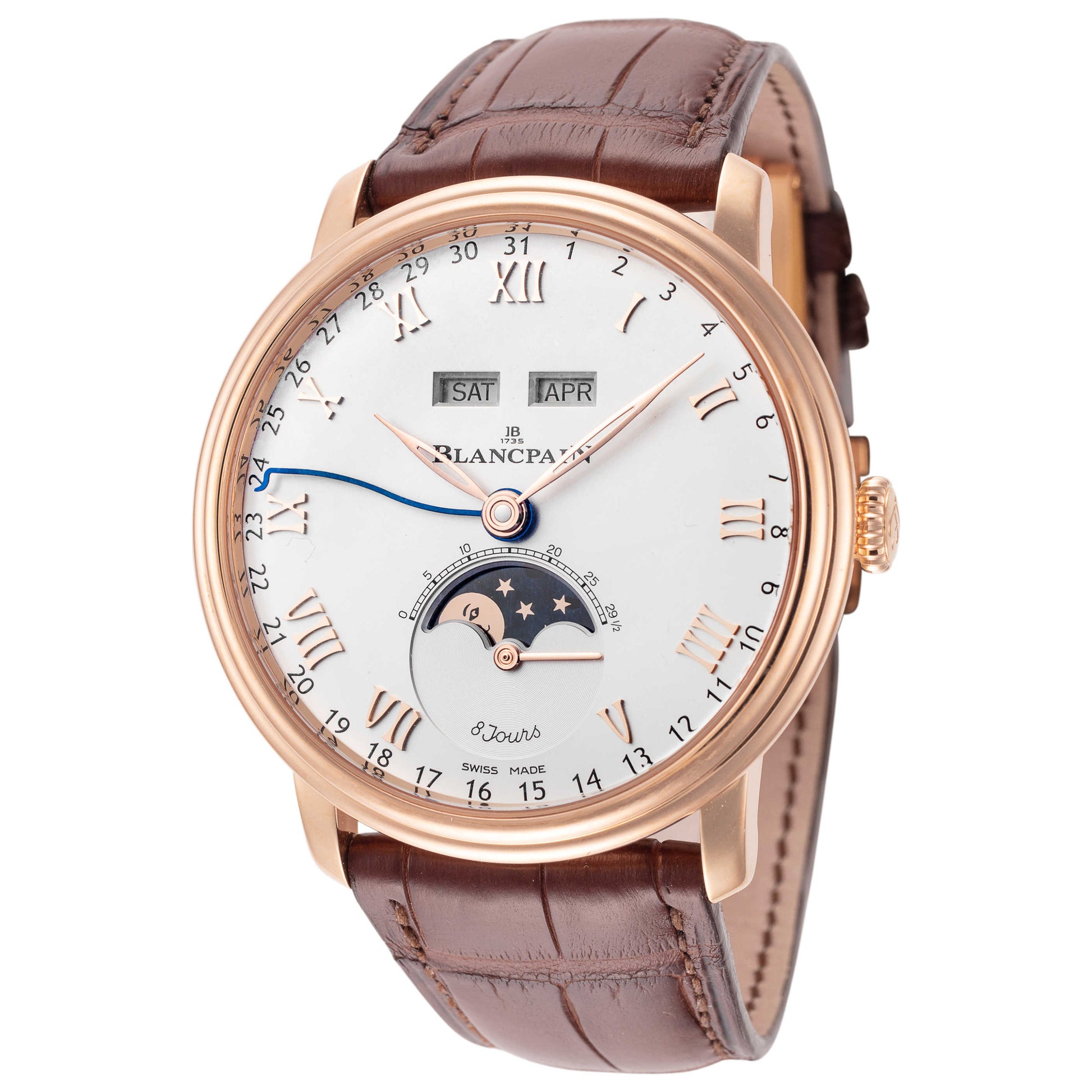 Front view of Blancpain Quantieme Complet Men's Automatic Watch 6639-3642-55B