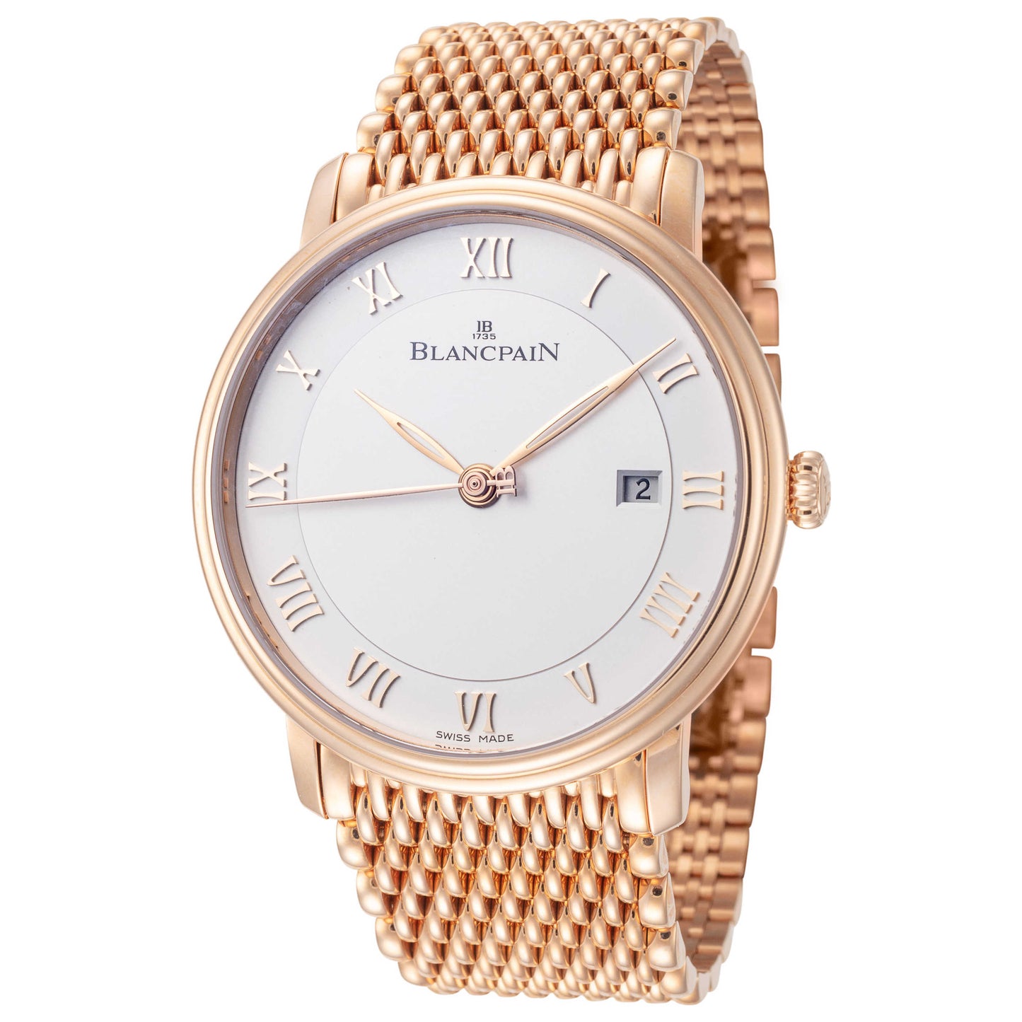 Front view of Blancpain Villeret Men's Automatic Watch 6651-3642-MMB