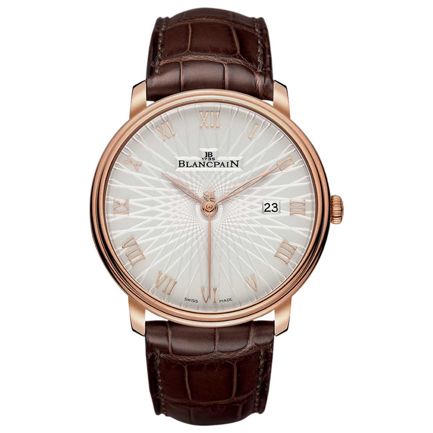 Front view of Blancpain Villeret Ultraplate Men's Automatic Watch 6651C-3642-55A