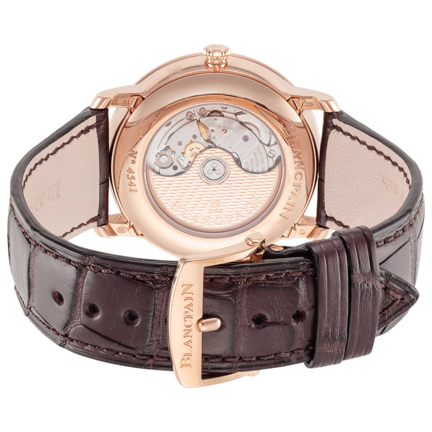 Back view of Blancpain Villaret Quantieme Complet Men's Automatic Watch 6654-3613-55B